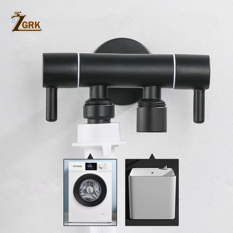 ZGRK Black Multi-Function Washing Machine Faucet Stainless steel Bathroom Mop Tap Water Taps ► Photo 1/6