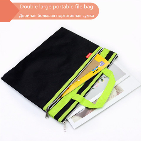 2017 new zipper Oxford cloth document file bag large sizes waterproof double layer holder computer folders filling products ► Photo 1/6