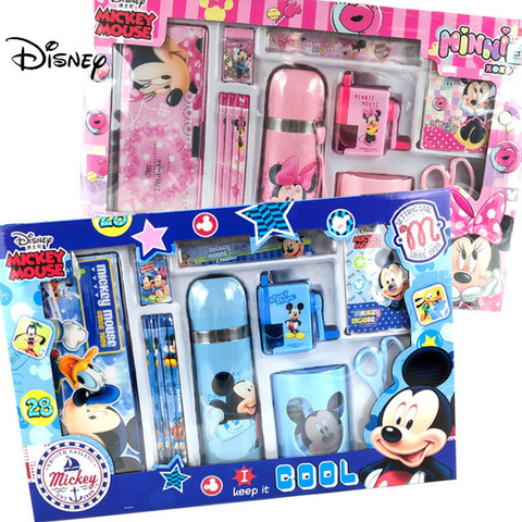 Disney Cartoon Anime Figure Stationary Set School Supplies Mickey Mouse Princess Sofia Elsa Avengers Pencil Case Children Gift ► Photo 1/5