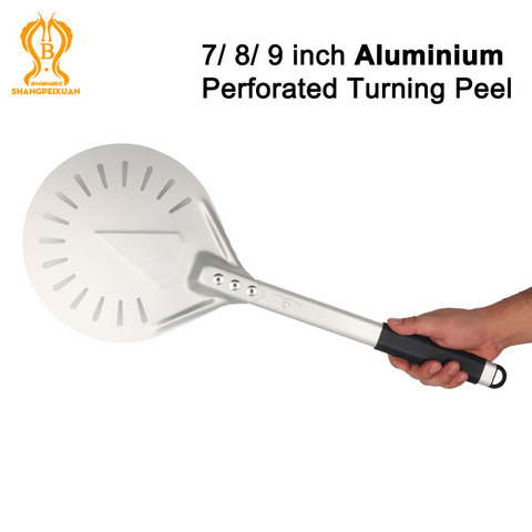 SHANGPEIXUAN 7/ 8/ 9 Inch Perforated Pizza Turning Peel Pizza Shovel Aluminum Pizza Peel Non-Slip Handle Paddle Short Pizza Tool ► Photo 1/6