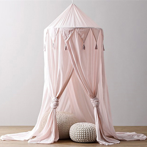 Kids Baby Bed Canopy Bedcover Mosquito Net Curtain Bedding Home Dome Cotton Tent