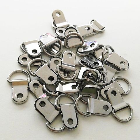 100pcs D Ring Hanging Picture Frame Strap Hanger Hooks Oil Painting Mirror Hanger with 100 Screws ► Photo 1/5