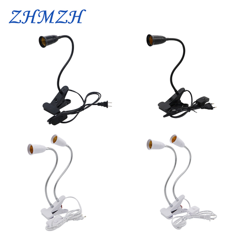 360 Degree Flexible LED Lamp Base Clip E27 Lamp Holder With On/Off Switch US EU Plug For LED Table Desk Lamps Book Light Bedroom ► Photo 1/6