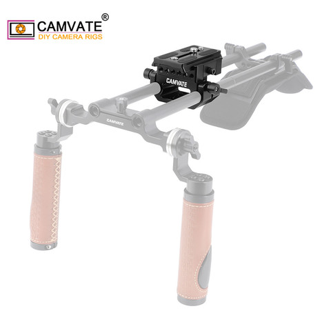 CAMVATE Manfrotto Quick Release Baseplate With 15mm Dual Rod Clamp With Sliding Mount Plate For Manfrotto 577/501/504/701 Tripod ► Photo 1/6