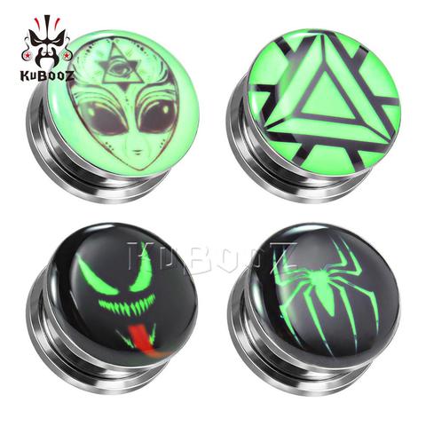 Shine in the Dark Skull Spider Logo Earrings Expanders Stretchers Fashion Ear Stud Multi Style For Choose 6 to 30mm Beauty Gift ► Photo 1/6