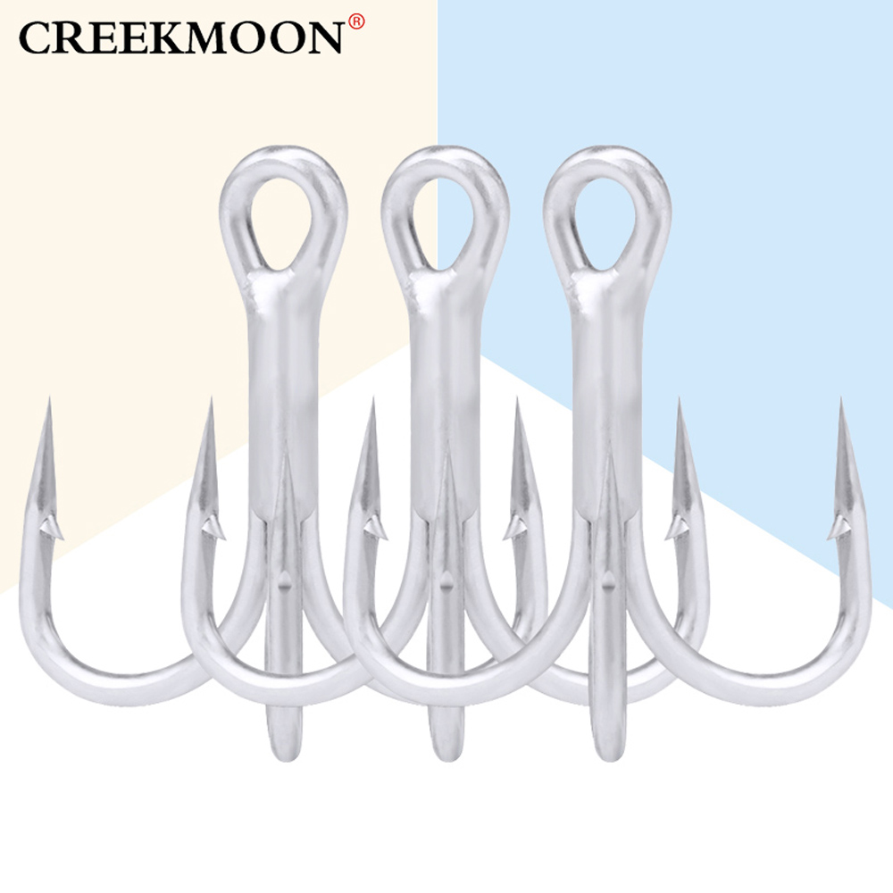 Matte Tin 50pcs/lot Saltwater Fishing Hook 4X High-Carbon Steel Fishhook 4/0 #-3/0#-1/0#-1#-2#-4# Treble Hook High Strength Hooks - Price history &  Review, AliExpress Seller - Creekmoon Outdoor Store