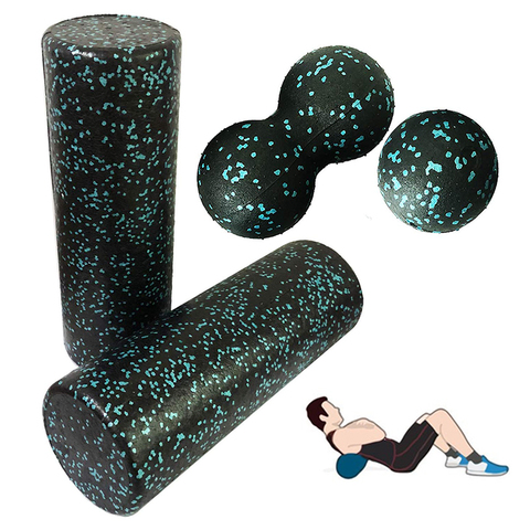 (SHIP NOW ）EPP Foam Roller + Massage Ball SET Fitness Mobility Ball Yoga Roller for Back/Neck/Foot Physical Therapy Pain Relief ► Photo 1/6