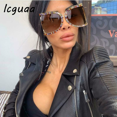 Luxury Half Frame Brand Designer Glasses Women Square Pearl Sunglasses for Female Rhinestone Oversized Eyewear Ladies ► Photo 1/6