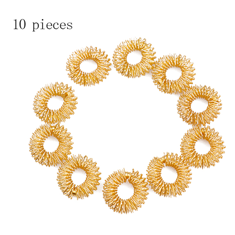 10pcs/Lot Hot Sale Finger Massage Sujok Ring Acupuncture Ring Health Care Body Massage Chinese Medicine color gold ► Photo 1/6