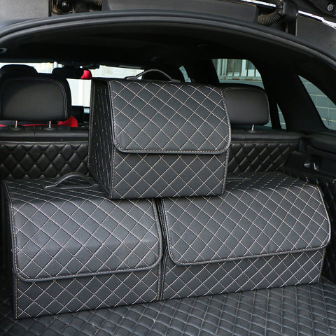 Car Trunk Organizer Box Large Capacity Auto Multiuse Tools Storage Bag Stowing Tidying Leather Folding For Emergency Storage Box ► Photo 1/6