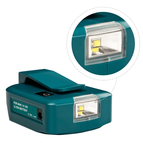 14.4V/18V Li-on Battery Dual USB Port with LED Light Spotlight Outdoor Flashlight for Makita Batteries ► Photo 1/6
