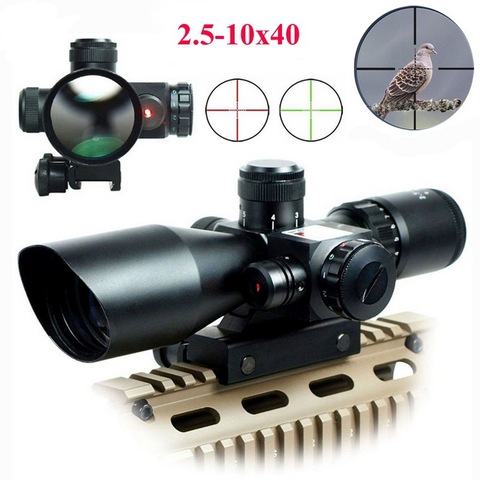 Hunting Rifle Scope 2.5-10x40 Red Green Illuminated Mil-dot Gun RifleScopes for Tactical Sight Military Rifle Sights 20mm ► Photo 1/6