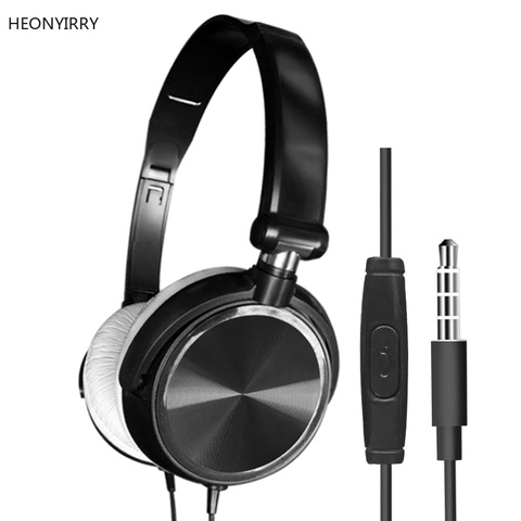 Wired Headphones With Microphone Over Ear Headsets Bass HiFi Sound Music Stereo Earphone For Sony iPhone Xiaomi Huawei PC ► Photo 1/6