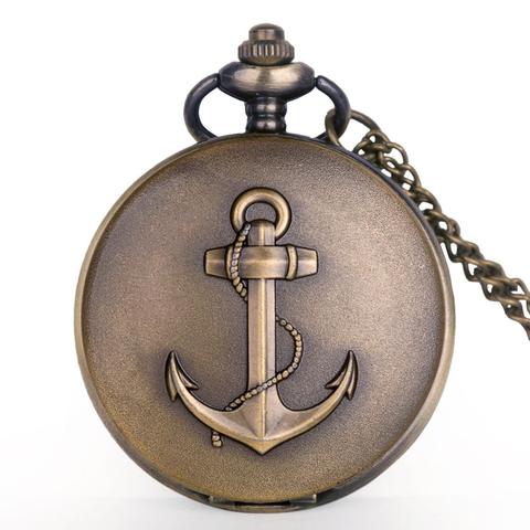 Antique Steampunk Pocket Watches Pirates of The Caribbean Necklace Men Chirldren Gifts Quartz Pocket Watch Anchor Seaman XH3013 ► Photo 1/4