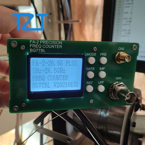 1Hz-6GHz/12.4GHz/26.5GHz Frequency Counter Frequency Meter 11Bit/Sec 10MHz OCXO with Power Adapter FA-2 Plus ► Photo 1/6