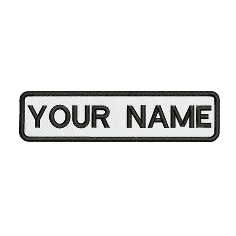 White backgroun 10x2.5cm Embroidery Custom Name Text Patch Stripes badge Iron On Or Velcro Backing Patches For Clothes Backpack ► Photo 1/6