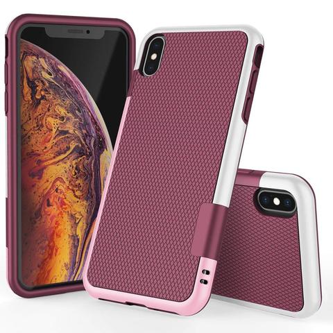 Hybrid Shockproof Silicon Armor Case for iPhone XS MAX XR 10 Anti Slip Grip Cover for iPhone 8 7 6s Plus 6Plus 7Plus 8Plus funda ► Photo 1/6