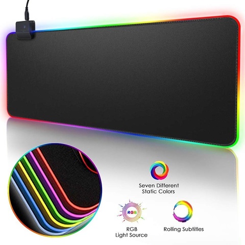 RGB Gaming Mouse Pad Large Mouse Pad Gamer Led Computer Mousepad Big Mouse Mat with Backlight Carpet For keyboard Desk Mat Mause ► Photo 1/6