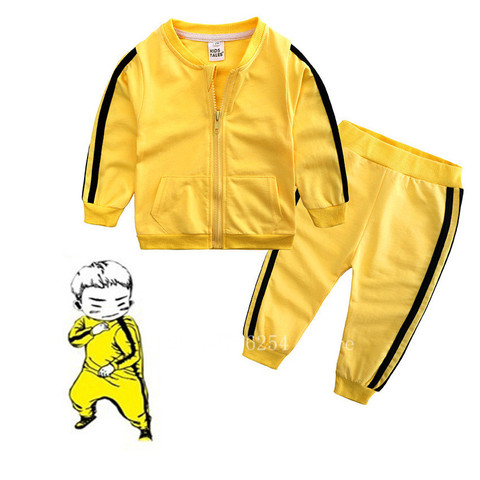 Children Kung Fu Uniforms Tradiitional Chinese Suits Boys Girls Bruce Lee Tai Chi Costume Kids Sports Top Pants Performance ► Photo 1/6