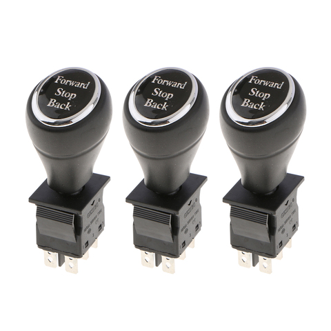 On-Off-On 6-Pin 3 Position Joystick Switch Replacement Car Putter Switches with Long-lasting Durability, 3Pack, Black ► Photo 1/6