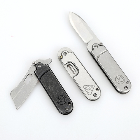 Dobeli Mini outdoor folding knife stainless steel pocket knife stonewashed key chain pendant pendant pea shape knife ► Photo 1/6