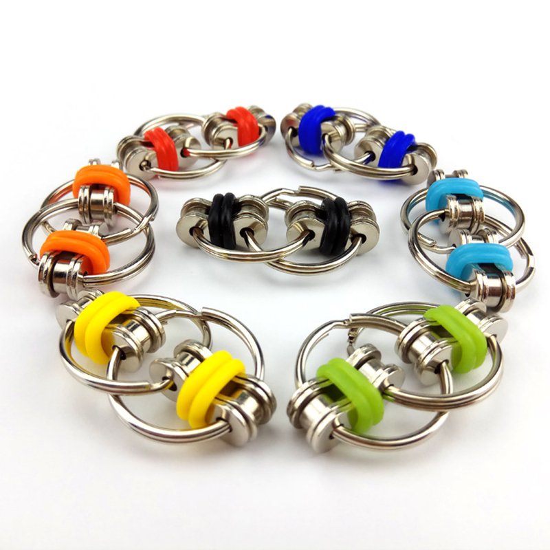 Anti Stress adult Toys Key Ring Hand Spinner Fidget Bearing Tri-Spinner EDC Toy 