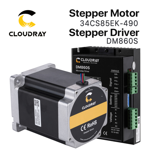 Cloudray Nema 34 Open Loop Stepper Motor Driver Kit 8.5N.m 4.9A DM860S 2.4A-7.2A for 3D printer CNC Engraving Milling Machine ► Photo 1/6