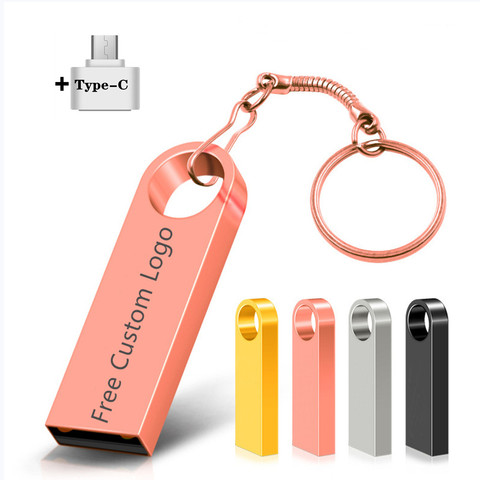 Pen Drive Waterproof Metal Type-C Usb Flash Drive USB 2.0 Flash Disk Cle Usb Stick 4/8/16/32G 64G Pendrive Flash Memory Card ► Photo 1/6