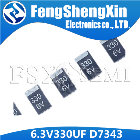 20pcs/lot SMD 6.3V 330UF  6v Tantalum capacitor low ESR 330UF 4TPB330M 7343 can replace OE128 OE907 0.8 ► Photo 1/1