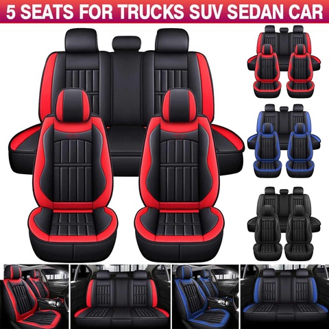 11Pcs 5 Seater Front+Rear Full Set Front Car Seat Cover Cushion Protector Deluxe PU Leather Waterproof SUV Truck Seat Cushion ► Photo 1/6