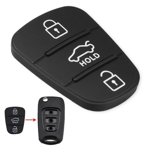 3 Buttons Rubber Pad Insert Replacement for Hyundai Solaris Accent Tucson l10 l20 l30 Kia Rio Ceed Flip Remote Car Key Shell ► Photo 1/6