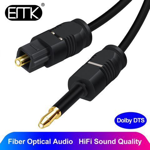 EMK Digital Toslink to Mini Toslink Cable 3.5 Optical SPDIF Audio Cable for Macbook home theater  Blue-ray 1m 1.5m 2m ► Photo 1/5