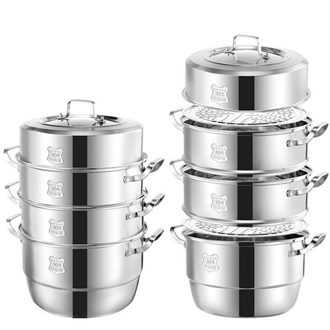 Double Boilers 304 Stainless Steel Soup Pot Three-Layer Steamer Household Pan Three-Layer Pot With Thickened Bottom Steaming ► Photo 1/6