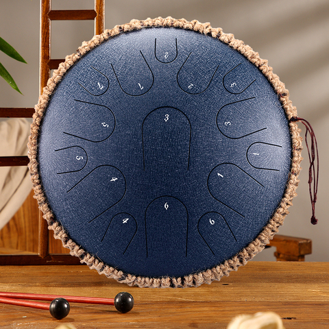 Steel Tongue Drum 13 inch 15 tone Drum D Key Tank Drum Percussion Instrument Yoga 12.5 inch 11 Note C Key Hand Pan Drum ► Photo 1/6