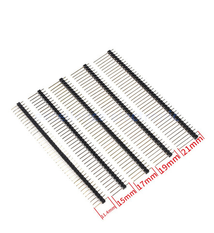 10Pcs 2.54mm Single Row Male 1x40P Breakaway PCB Board Pin Header Long 11/15/17/19/21/25mm Connector Strip Pinheader For Arduino ► Photo 1/4