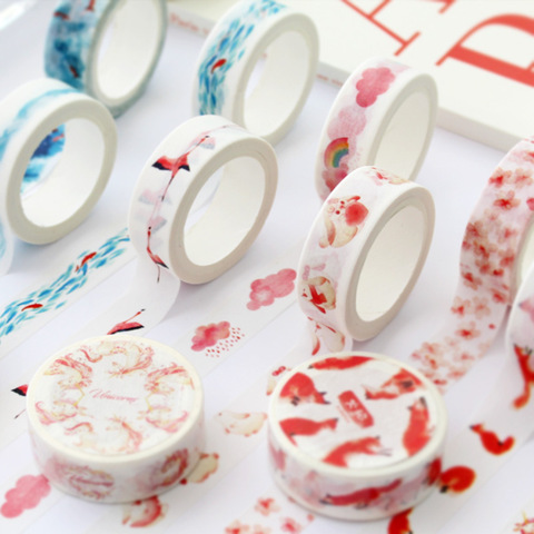 15mmx7m Pink Fall Unicorn Paper Cute Washi Tape Japanese Stationery Decorative Masking Tape Stickers Scrapbooking ► Photo 1/5