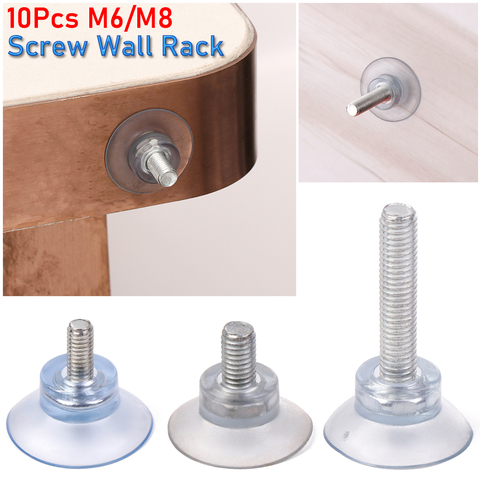 10Pcs M6/M8 Plastic Hooks For Glass Table Tops ubber Strong Suction Cup Replacements Glass Transparent Sucker Screw Storage Tool ► Photo 1/6