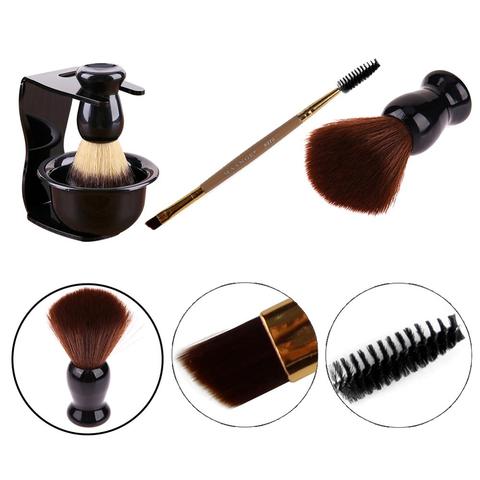 3 In 1 Shaving Soap Bowl +Shaving Brush+ Shaving Stand Bristle Hair Shaving Brush Men Beard Cleaning Tool New Top Gift Drop ship ► Photo 1/6