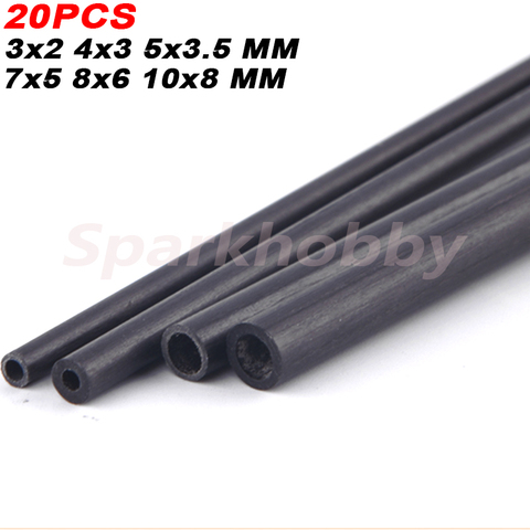 20PCS Sparkhobby Diameter 3x2 4x3 5x3.5 7x5 8x6 10x8MM Carbon Fiber Tube Length 0.5m/500mm for RC Model Airplane Diy Quadcopter ► Photo 1/6