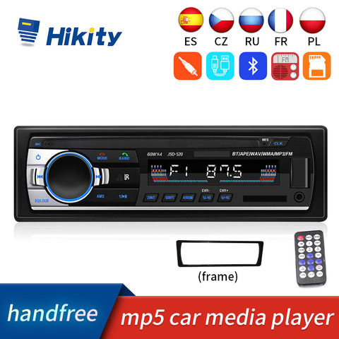 Hikity 1DIN JSD520 MP3 player Bluetooth Car Radios Stereo Remote Control Digital  Audio Music Stereo 12V Car Radio Mp3 Player ► Photo 1/6