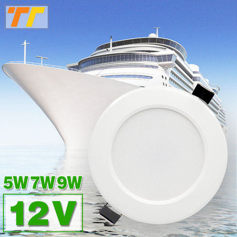 12V LED Spot Downlights Waterproof IP65 Lamp Ceiling Recessed 5W 7W 9W  Safety voltage for Boat for Bathroom ► Photo 1/6