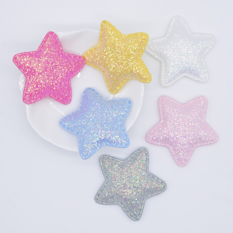 12Pcs Glitter Fabric Padded Star Applique for DIY Headwear Hair Clips Decor Baby Hats Headbands Ornaments Accessoies Patches L40 ► Photo 1/4