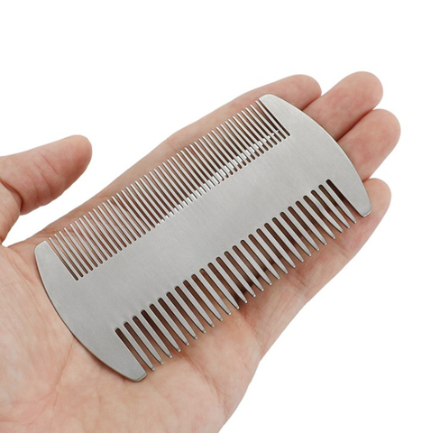 New Arrivals Man Stainless Steel Beard Comb Double Side Teeth Mustaches Beard Brush Comb Fashion Hair Brush ► Photo 1/5