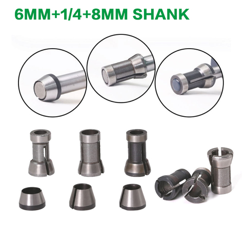 1 Set 1/4'' 6MM 6.35MM 8MM Shank Milling Cutter Collet Chuck Engraving Trimming Milling Cutter For Wood Router Bits Woodworking ► Photo 1/6