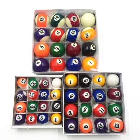 Mini Pool Ball Polyester Resin 25MM / 32MM/ 38MM Children Billiards Table Balls Set Kid Pool Ball Complete Set 16PCS ► Photo 1/6