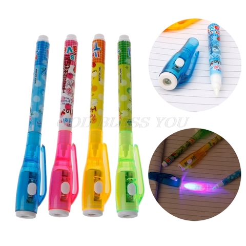 4PC Invisible Ink Pen With Light Magic Marker Kid Pen for Secret Message Drop Shipping ► Photo 1/5