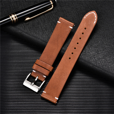 Quick Release Leather Watchbands 18mm 20mm 22m 24mm Casual Belt Smart Watch Strap Soft Matte Bracelet Wrist Watch Band ► Photo 1/6
