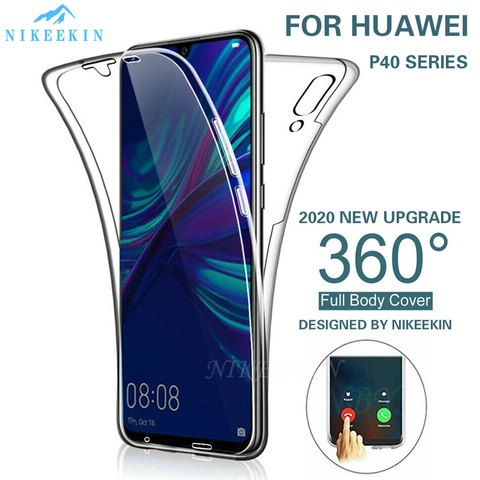 Double Silicone Cases for Huawei P40 Lite E P30 P20 P40 Pro 360 Full Protective Cover for Huawei Y7P Smart 2022 Y5 Y6s 2022 Capa ► Photo 1/6