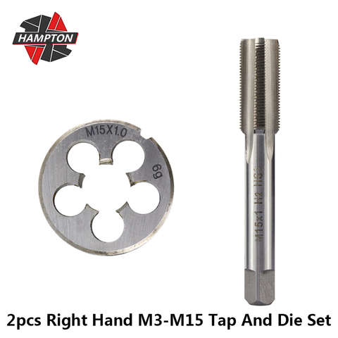 Hampton 2pcs Right Hand Tap And Die Set For Metal HSS Screw Thread Tap Drill Bit M3 M4 M5 M6 M7 M8 M9 M10 M12 M14 M15 Thread Die ► Photo 1/6