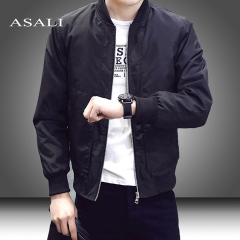 Slim Fit Solid Mens Bomber Jacket 2022 Spring Autumn Male Baseball Thin Jackets Brand Casual Coat Top Men's windbreaker Jacket ► Photo 1/6